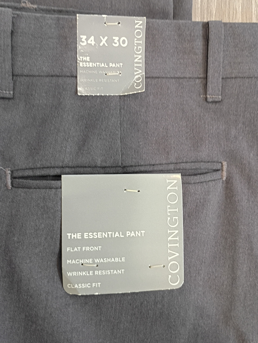 NWT Covington Men’s Pants Dark greay Size 34x30